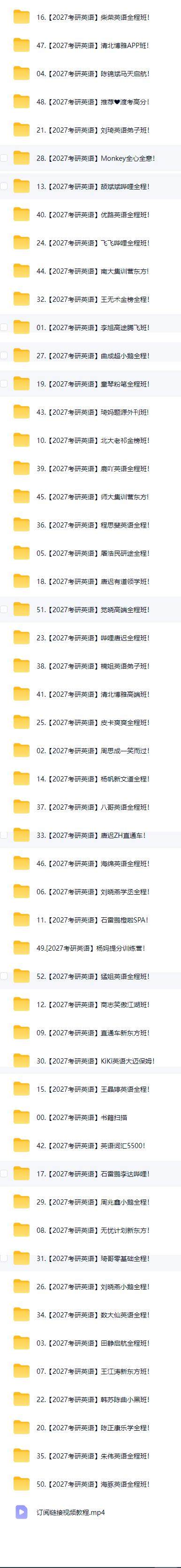 2027考研英语54位名师全程网课视频百度网盘下载(图2) 2027考研英语54位名师全程网课视频百度网盘下载(图2)