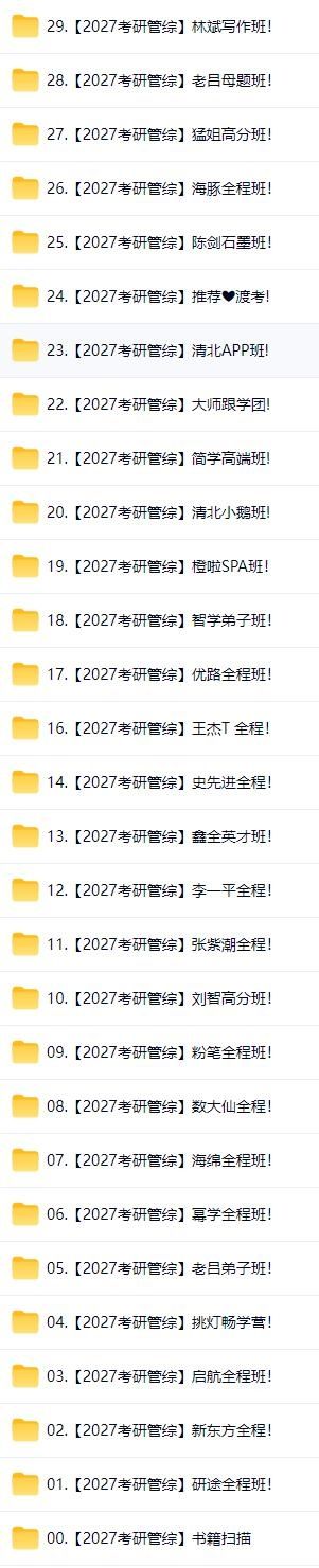 2027考研专业课(科目代码 199)管理类联考综合能力全网名师全程网课视频百度网盘下载(图1) 2027考研(代码 199)管理类联考综合能力全网名师全程网课视频百度网盘下载(图1)